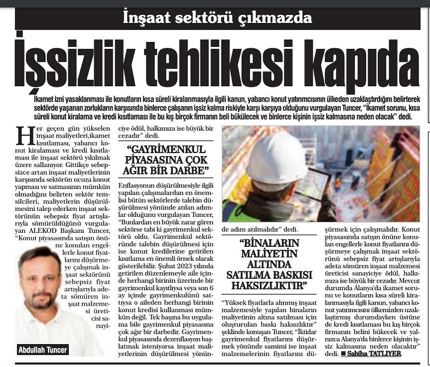 İnşaat sektörü çıkmazda